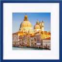 wyooxoo 20x20 Picture Frame Dark Blue Solid Wood Photo Frames Display Pictures 16x16 with Mat or 20x20 Without Mat Colorful Frame For Wall Mounting