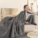Electric Blanket Heated Blanket Full Size, Super Soft Cozy Upgraded Flannel Heating Blanket with 6 Heating Levels & 1-10 Hours Auto Off, ETL & FCC Certification, 72" x 84", Silver Gray