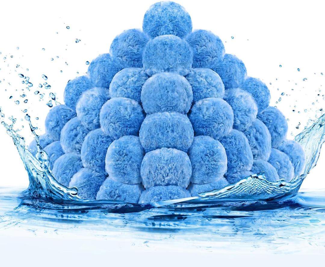 MJZ Pool Filter Balls for Sand Filter, 1.54 Lbs Reusable Sand Filter Balls for Swimming Pools, Efficient Eco-Friendly Polysphere Pool Filtration Balls, Pool Filter Balls Media for Sand Pump(Blue)