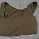 Danysu Women Rib Tank Top Padded Workout Top Square Neck Crop Tank Fitted Basic Cami Tops (X-Small, Olive Vibe)