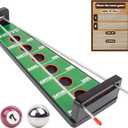 Shoot The Moon Game, Large 17.5 inches,Classic Desktop Games, Solid Wood Board with Metal Ball and Rods, Billiard Style,Retro Balancing Game for Family And Bar (Green)