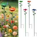 Bee Watering Station, Butterfly Feeder, Metal Bee Water Feeder with Flower Design,Elegant Outdoor Rose Yard & Patio Garden Decor (4PCS)