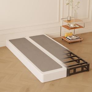 Split Twin Box Spring 5 Inch, Easy Assembly Bed Foundation, Heavy Duty Low Profile Metal Twin Box Spring Only with Fabric Cover, Noise Free