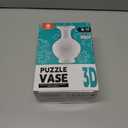 3D Puzzle Vase  200-Piece Interlocking Plastic DIY Flower Vase, Home Decor/Stress Reliever/Floral Arrangement Art, Unique Creative Gift Small House (White and Blue)