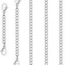 5Pcs Silver Stainless Steel Necklace Extender Chain Links Silver Lobster Necklace Extenders for Necklaces Bracelet Anklet Stainless Steel Chain Extenders for Jewelry Making (2in 3in 4in 5in 6in)