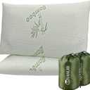 Camping Pillow for Sleeping 2 Pack,Compact Travel Pillow Filled in Shredded Memory Foam,Portable with Storage Bag,Soft Cover,Small Pillow for Camp Backpacking Hiking Gear&Accessories