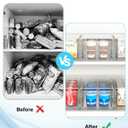 6 Pack Stackable Storage Drawers,Clear Fridge Organizer with Handles and Movable Dividers,Pull-Out Acrylic Drawer Organizer for Pantry, Bathroom,Kitchen Undersink,Cabinet
