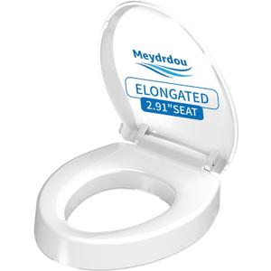Raised Toilet Seat, Elongated 18.5", Soft Close