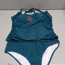 ZAFUL Tankini Swimsuits for Women Bathing Suits Ruched Full Coverage Slimming Two Piece Tummy Control Swim Suits Peacock Green XL