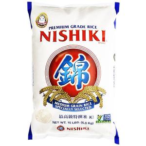 Nishiki Premium Rice, Medium Grain,15 Pound (Pack of 1), Best Before: 06/04/2026