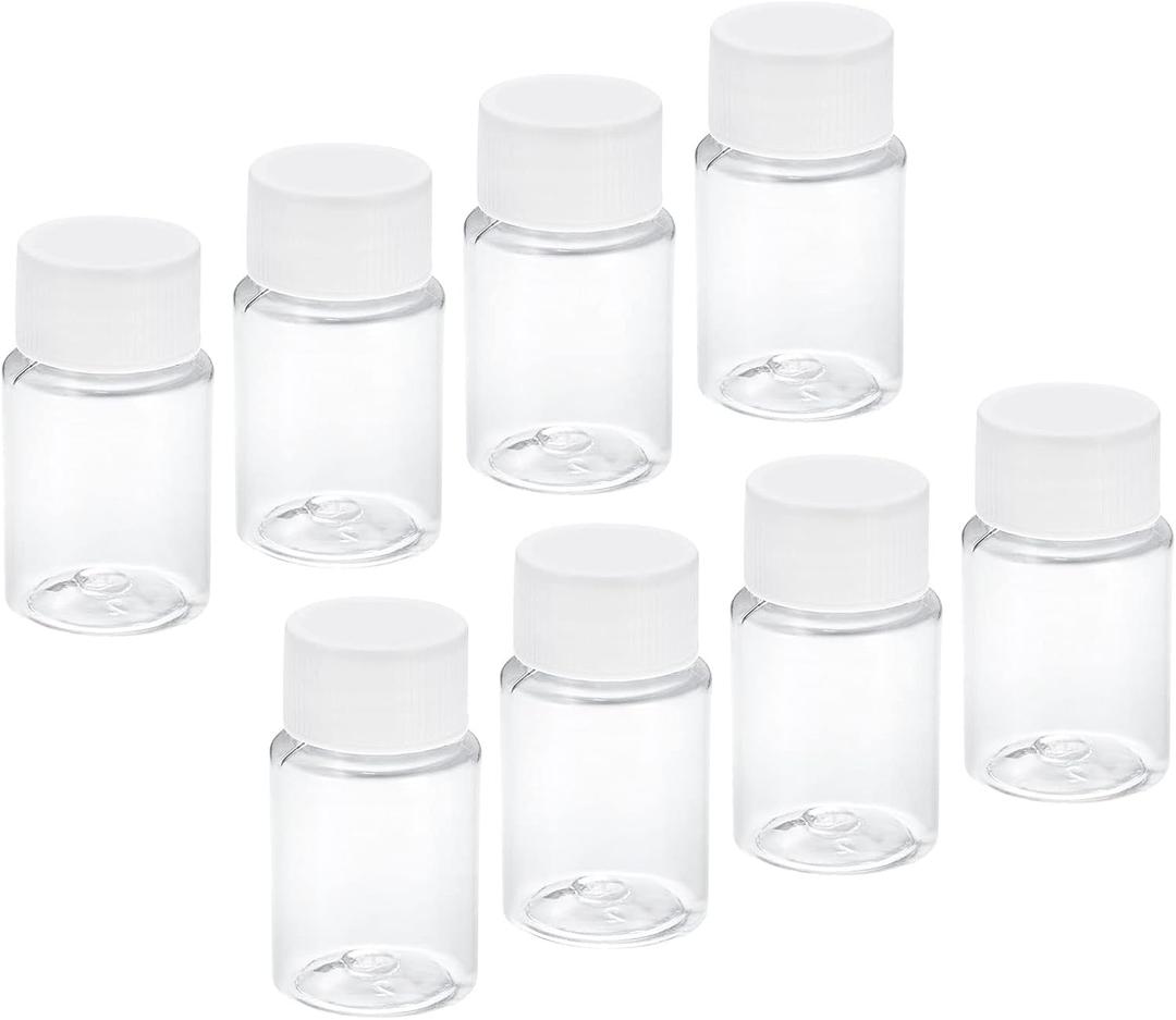 PATIKIL 20ml 0.7 Oz Wide Mouth Reagent Bottle, 8 Pack Storage Bottles Plastic Sample Containers for Home Laboratory