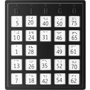 Arrowbash Brailled Bingo Game Playing Board Plastic Braille Alphabet Board for the Blind and Sighted, Home, Parties, Adults, Seniors, Teenagers Gifts