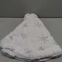 Dremisland Christmas Tree Skirt,36inches Large White&Silver Luxury Faux Fur Tree Skirt with Snowflakes Super Soft Thick Plush Tree Skirt for Xmas Tree Decoration