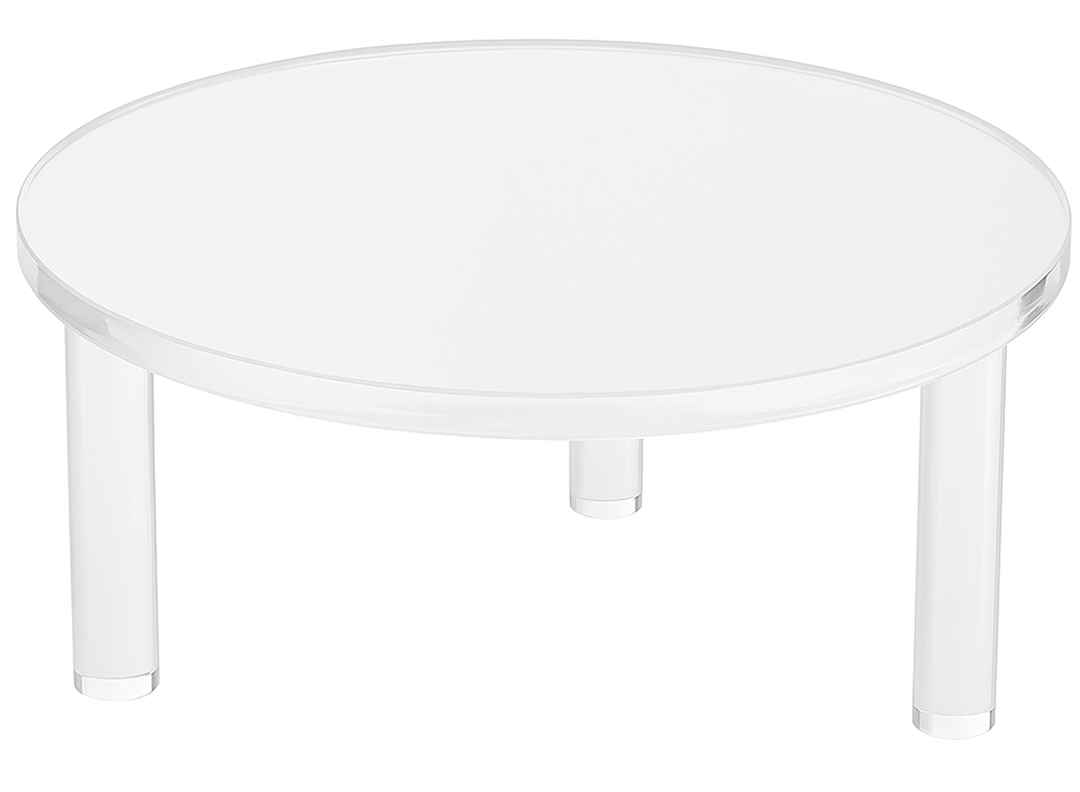 1 Pc 8 Inch Round Acrylic Risers Display Stands Small Clear Round Acrylic Display Riser for Cake Food Jewelry Figurines Collectibles Table Decor Organizer