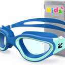 ZIONOR Kids Swim Goggles, G1MINI SE Anti-fog Swimming Goggles for Kid Child 6-14 (A (Clear Lens - Bluegreen))