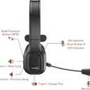 Trucker Bluetooth Headset V5.0, Wireless Headset with Noise Canceling&Mute Microphone for Cell Phones, On Ear Bluetooth Headphone for Computer, Zoom Meetings, Skype, Home Office