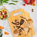 Christmas Gifts for Dad, Christmas Father Gifts Cutting Board with Engraved Utensil Set, Birthday Gifts for Dad Men Father from Daughter Son, Dad Christmas Gifts