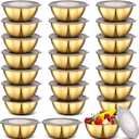 Nuogo 24 Pcs Gold Stainless Steel Mixing Bowls with Airtight Lids 6.7 Inch Gold Esthetician Bowls for Ramadan Serving Facial Salad Fruit Snack Soup Cereal Wedding Party