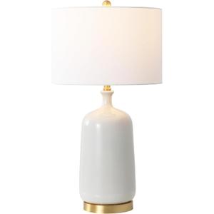 SAFAVIEH Lighting Collection Stevie 28-inch Cream/Brass Ceramic Table Lamp (LED Bulb Included)