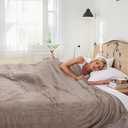 Electric Heated Blanket 72"x84" Full Size Flannel Heated Blanket, Cozy & Warm for All Night, 4 Heat Settings & 10 Hours Auto Off, Machine Washable, Linen (01-light Brown)
