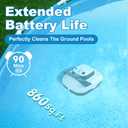 Combier Cordless Pool Vacuum for Above Ground Pool,Dual Motors Auto | 2026 Upgraded Pool Cleaner with Strong Dual Suction,Auto Self-parking Design,Long 90min Working Time for Daily Cleaning