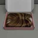 HOOJIH Hair Topper for Women with Thinning Hair 4x2.5inch Base Real Human Hair Topper with Bangs Handmade Invisiable Lace Front Topper - Medium Brown with Blonde Highlights