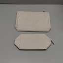 2 Pcs Makeup Bag Set Cute Cosmetic Pouch for Women Seersucker Travel Toiletry Bag Preppy Small Makeup Purse Pouch Aesthetic Skincare Brushes Storage Organizer for Valentine Women(Khaki)