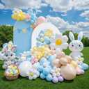 Babenest 7.2Ft Spandex Open Arch Backdrop, Fitted Double-Sided U-Shaped Wedding Arch, Round Top Chiara Stand Cover for Ceremony, Baby Shower, Birthday Party Decoration (Baby Blue)