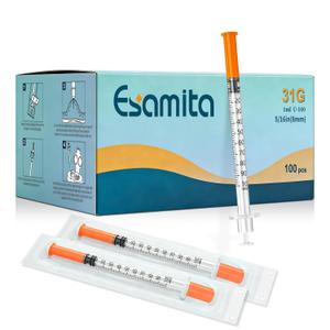 Lab Liquid Measurement 30G 1cc/ml, 1/2" 12.7 mm Pack of 100 Individually Wrapped