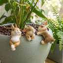 3Pack Rabbit Garden Decor Hanging Rabbit Statue,Cute Garden Rabbit Outdoor Decor for Flower Pots, Indoor Shelf & Patio, Funny Rabbit Ornament Gift for Flower Pot Garden Decor