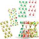 Kesote 100 Pieces Hawaiian Tropical Cellophane Treat Bags, Clear Pineapple Flamingo Goodie Candy Snack Bags Bulk with Twist Ties for Hawaiian Tropical Luau Summer Tiki Bar Party Favor Supplies