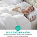 APSMILE King Size Luxury 100% Organic Cotton All Season Down Feather Fibers Comforter, Extra Fluffy Medium Warmth Duvet Insert(106x90, Ivory White)
