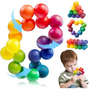Sensory Autism Balls Toy for Toddler Kids, Airplane Travel Toys for Age 3-5 5-7 3-4 4-8 School Fidget Classroom Autistic Calm Down Treasure Prize Box Dementia Activities Easter Basket Stuffers Gifts