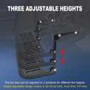 DICMIC Folding Heavy Duty Tire Step for Truck, SUV and RV Adjustable Tire Mounted Step Fit Most Tire from 10.2 to 14.4, Rated up to 300 Lbs, Shark Jaw Shape Non-Slip Design, Black