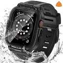 Goton 3 in 1 Waterproof Case with Band for Apple Watch with Built-in Tempered Glass Screen Protector 40mm, 360° Shockproof Bumper Face Cover with Band for Apple Watch SE 3/SE 2/SE, Series 6/5/4, 40mm