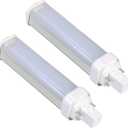 SATZOL 2 Pack 9W G24Q LED Bulb, Daylight 6000K G24Q-2 LED Bulb Light, 4 Pin G24Q-2 18W PL-C Compact Fluorescent Light Bulb Replacement, (Remove/Bypass The Ballast)