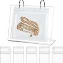 Jewelry Display Stand with 30 Anti Tarnish Bags (5" Lx3.5 W), Tabletop Jewellery Holder with Calendar Design, Ring, Earrings Organizer, Acrylic Jewellery Stand for Home