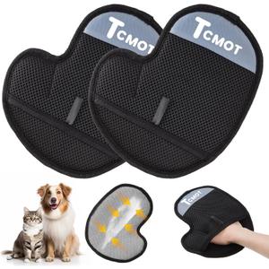 2 Pack Pet Hair Removal Glove for Cats & Dogs, 2025 New Upgrade Efficient Grooming Gloves for Pet Hair, Cat Grooming Gloves for Hair Removal