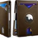 Airtag Wallet for Men,with Money Clip 11 Cards Slim Front Pocket Leather RFID Blocking Wallet with Gift Box (Coffee020)