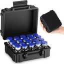 Qinyoung 20 Slot 3ml Peptide Vial Case for Fridge & Freezer Storage Hard Protector for Insulin Vials Travel Organizer with Secure Latch