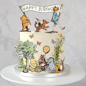 Winnie Happy Birthday Cake Toppers for Birthday Decorations Classic Winnie Cake Decorations for Birthday Party Supplie