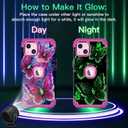 LONTECT for iPhone 14/ iPhone 13 Case Glow in The Dark Three Layer Heavy Duty Shockproof Hard PC+Soft Silicone Rugged Full Body Protective Case for Women Girls,Purple Red