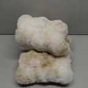 FUTEI Beige White Decorative Throw Pillow Covers 12x20 Inch Set of 2,Soft Fuzzy Faux Rabbit Fur Pillow Case with Raised Texture,Neutral Boho Home Decor for Couch Bed Living Room