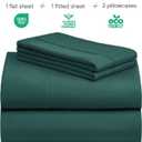 LuxClub 4 PC King Sheet Set, Breathable Luxury Bed Sheets, Deep Pockets 18" Wrinkle Free Cooling Bed Sheets Machine Washable Hotel Bedding Silky Soft - Emerald King