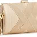 Women Clutch Bag Evening bag Fringed Evening Handbag,Lady Party Wedding Clutch Purse Chain Shoulder Cross Body Bag (Champagne)