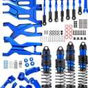 Upgrades Part for 1/10 Rustler 2WD VXL /Stampede 2WD VXL,Alloy RC Suspension Arms,Shocks,Steering Blocks Caster Blocks C-Hubs Stub Axle Carriers,Turnbuckles Camber Link, Navy Blue