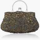 CORIOS Evening Clutch Bag for Women Vintage Beaded Sequin Handbag Bridal Wedding Purse