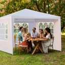 10'x10' Outdoor Canopy Party Tent, Outdoor Event Shelter, Gazebo Canopy with Removable Window Walls for Wedding Celebration Graduation Birthday