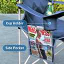 Docusvect Beach Chair with Canopy Shade, Folding Camping Chair with Canopy with Cup Holder, Side Pocket for Camp, Beach, Tailgates, Fishing - Support 330 LBS