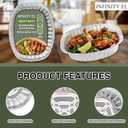 INFINITY EL Disposable Mini Oval Aluminum Pans 10 Pack | Deep Disposable Baking Pan | Heavy Duty Oval Aluminum Roasting pan for Chafing, Turkey, Lasagna, Thanksgiving, Christmas, Parties & Meal Prep